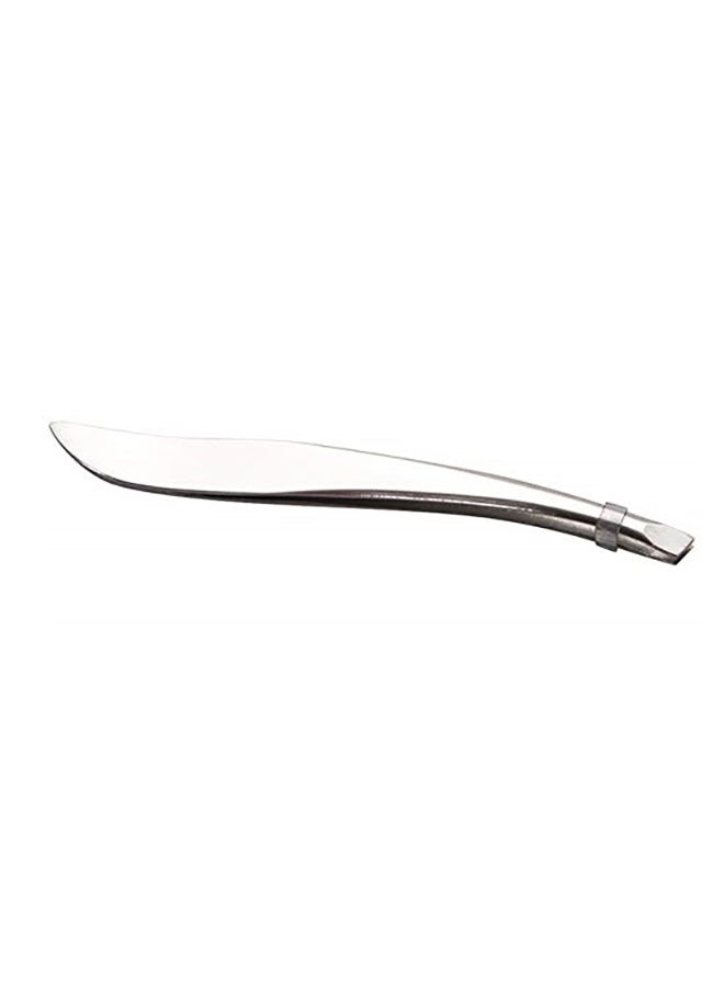 Slanted Tip Banana Shape Tweezer Silver 9cm