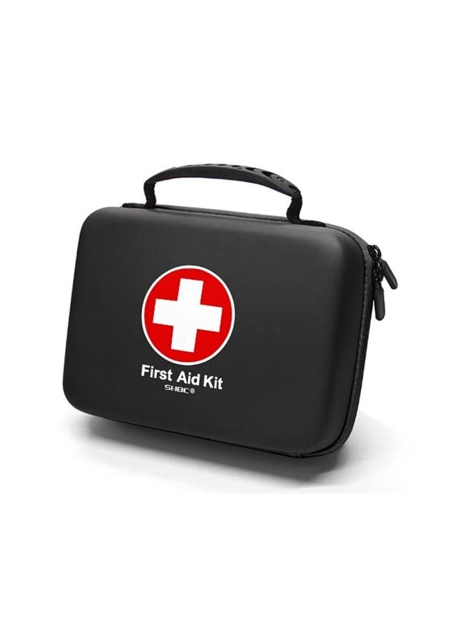 Waterproof First Aid Kit (228pcs) with All Basic or Advanced Supplies You Need. Suitable for Emergencies at Home or Outside, Travel, Home, Camping, Black
