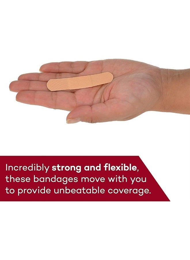 Fabric Flexible Adhesive Bandages – 100 Count (2 Pack) Bandages with Non-Stick Pad, Latex Free, Wound Care for First Aid Kit, 3