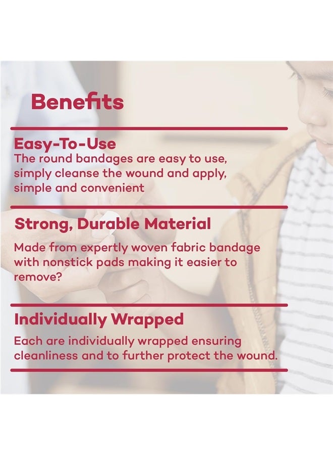 Fabric Oval Flexible Adhesive Bandages – 100 Count (1 Pack) Bandages with Non-Stick Pad, Latex Free, Wound Care for First Aid Kit, 7/8