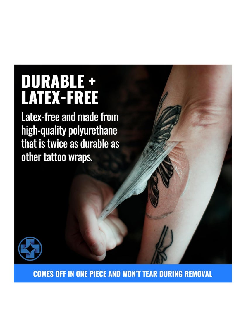 Saniderm Tattoo Aftercare Bandage 3 Sheets (Large Pack, 8 in x 10 in) – Convenient, Faster Tattoo Healing and Protection – Sterile, Waterproof, and Latex-Free