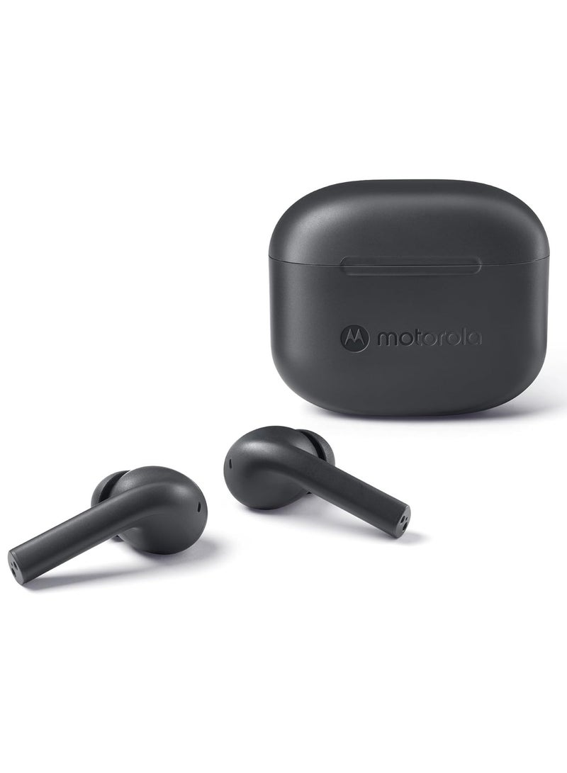 Moto Buds 065 True Wireless Ear Buds Noise Isolation And 17 Hours Playtime Touch Control On Both Earbuds IPX4 Water Resistant ENC mic for Clear Voice Calls Black