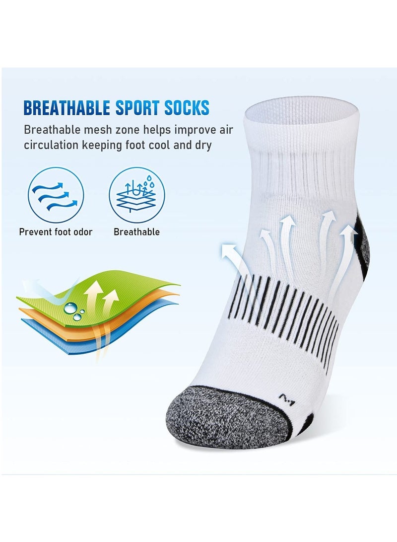 Running Socks, Cushioned Trainer Socks Anti Blister Sports Running Socks For Men Women, Nonslip Athletic Socks with Heel and Toe Protection, Breathable Sweat-Wicking 6 Pairs