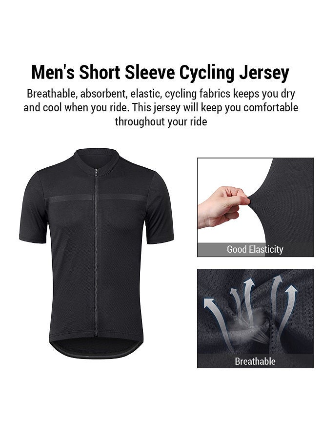 Men's Bike Clothing Set Short Sleeve Breathable Cycling Jersey with Quick Dry Elastic Cycling Shorts