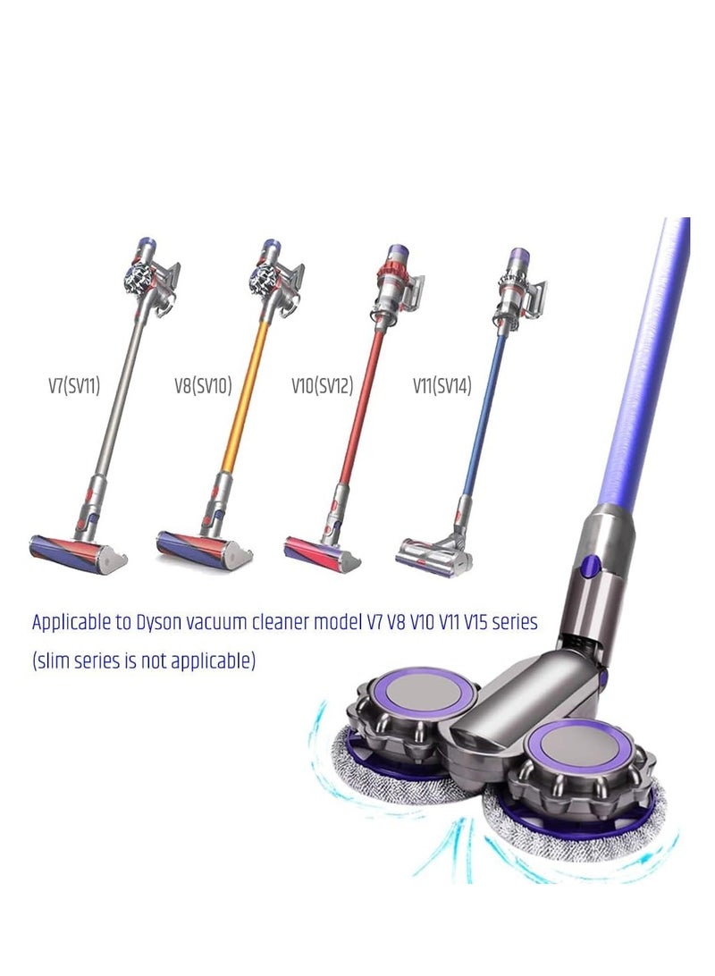 Electric Mop Head Attachment for Dyson v7 v8 v10 v11 v15 Dry and Wet Vacuum Cleaner Floor Replacement, 6 Washable Pads, V6 Slim Series Not Compatible