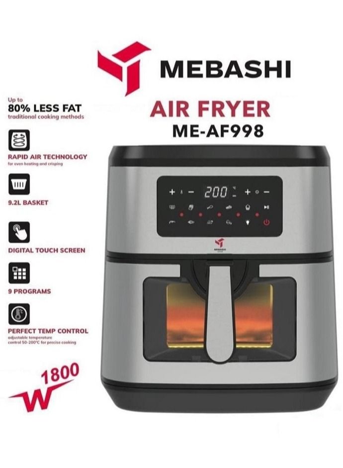 Mebashi Air Fryer 9.2L 1800W