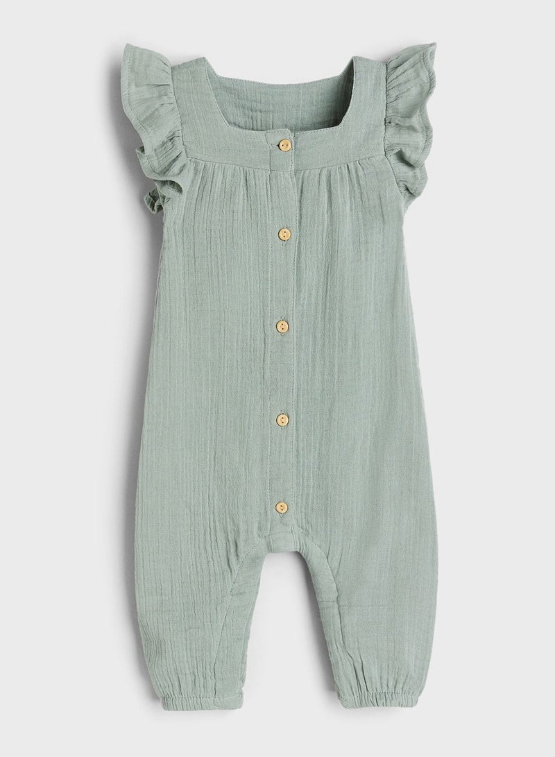 Kids Frill Sleeve Button Down Romper Suit