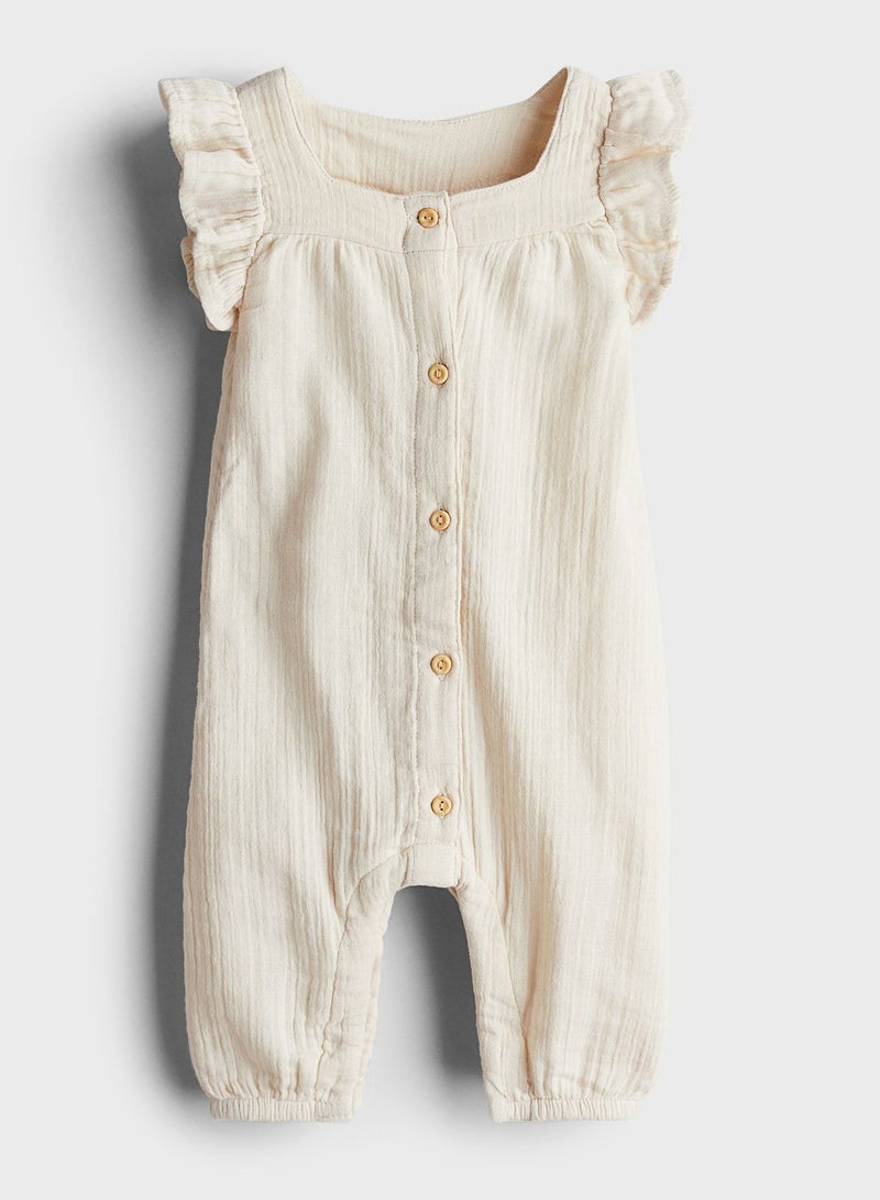Kids Frill Sleeve Button Down Romper Suit