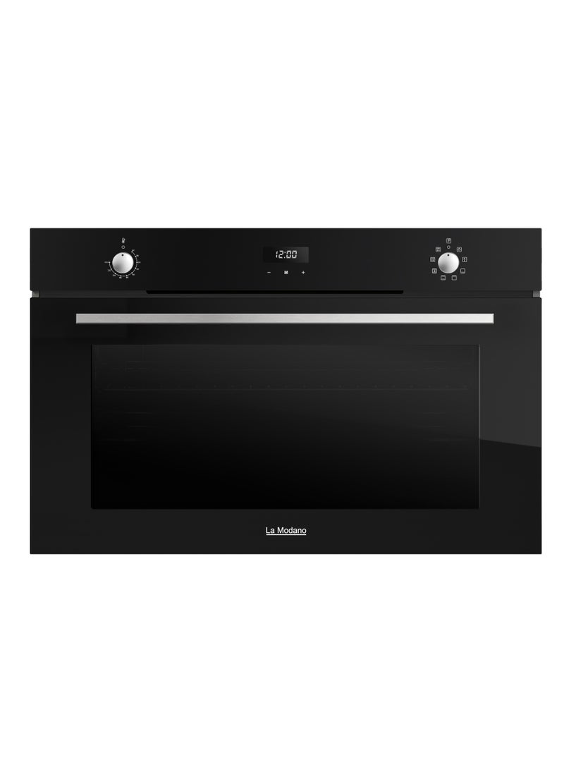 90 CM Electric Oven Black, Multifunctional with Double Glass Door, Rotisserie, and 8 Cooking Functions, One year Manufacturer Warranty - LMBO904EB Black