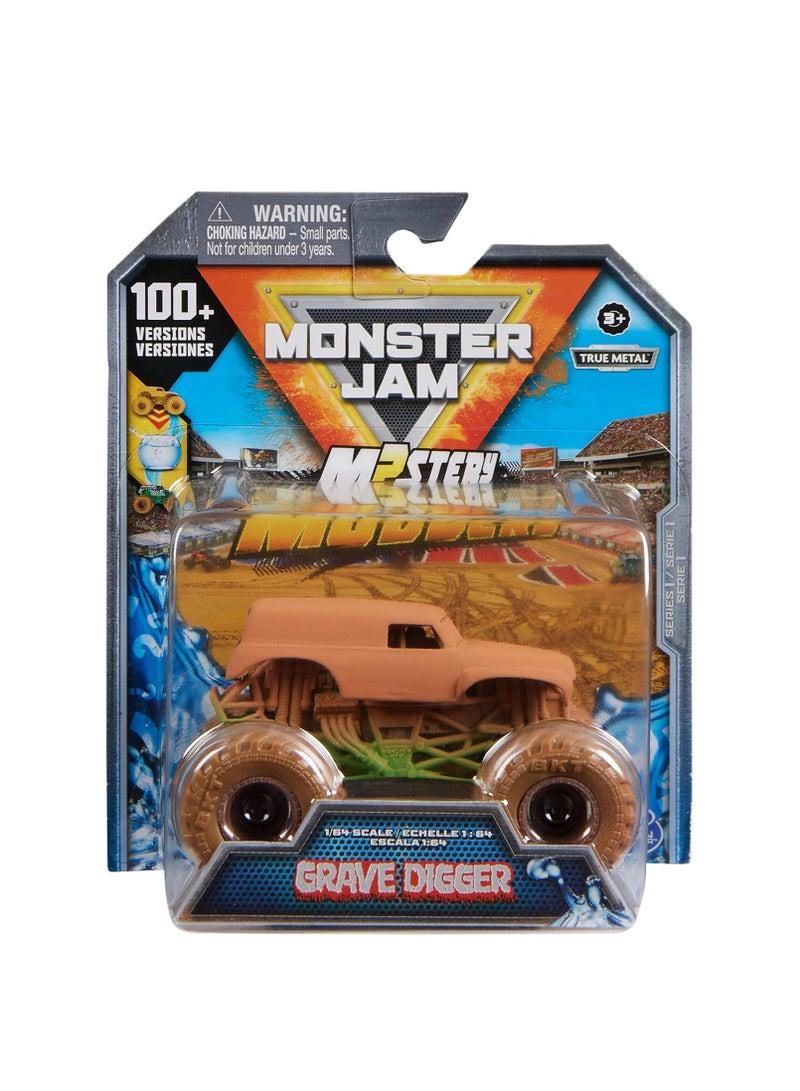 Mystery Mudders Official Die-Cast Monster Truck, Wash to Reveal, 1:64 Scale