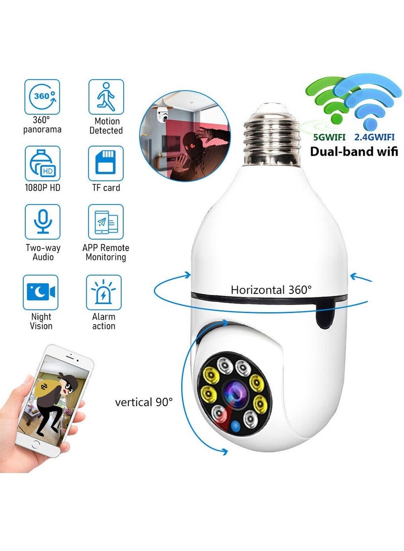 5 PACKES Camara 5G WiFi De Seguridad 360Con Audio Microfono Para Casa y Exterior