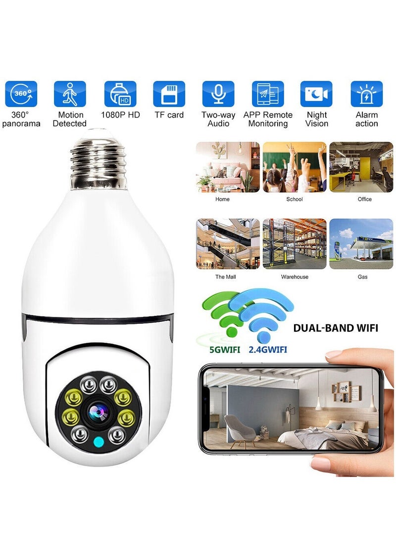 5 PACKES Camara 5G WiFi De Seguridad 360Con Audio Microfono Para Casa y Exterior