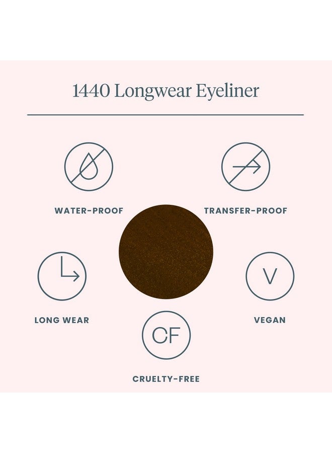 1440 Longwear Eyeliner Brown Eyeliner Pencils Waterproof Eyeliner Pencil Long Lasting Eye Liner Smudge Proof Pencil Eyeliner (Gold Mocha)