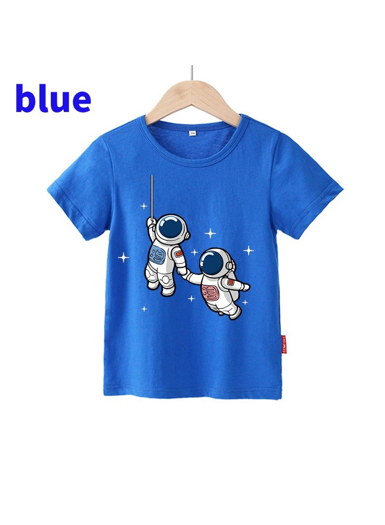 Boy's Astronaut And Planet T-shirt Tee Top,Short Sleeves