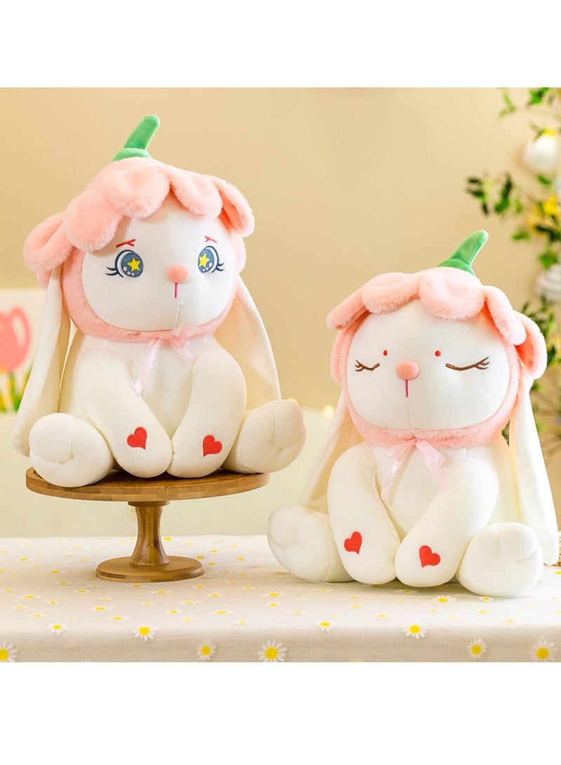 Plush Bunny Stuffed Animal Weighted Soft Bunnies Toy Plushie Cute Rabbit Doll Gifts for Kids Girls Adults Little Gift 26cm