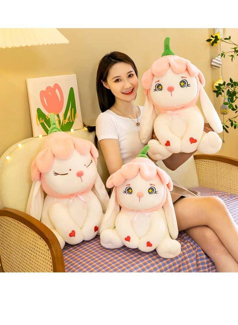 Plush Bunny Stuffed Animal Weighted Soft Bunnies Toy Plushie Cute Rabbit Doll Gifts for Kids Girls Adults Little Gift 26cm