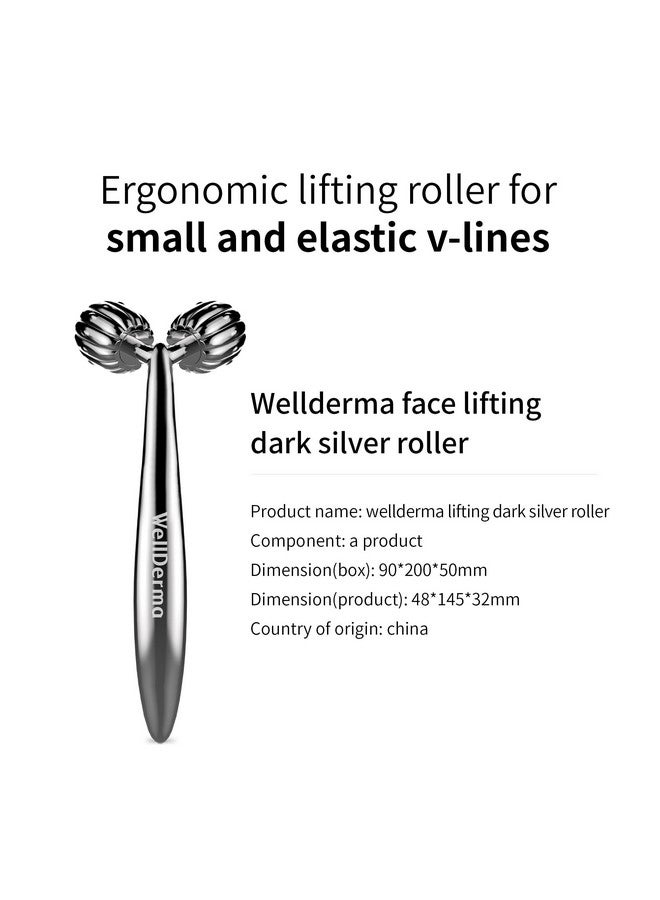 Face Lifting Dark Silver Roller Ergonomic Lifting Roller For Small And Elastic Vlines Massage Stick Roller