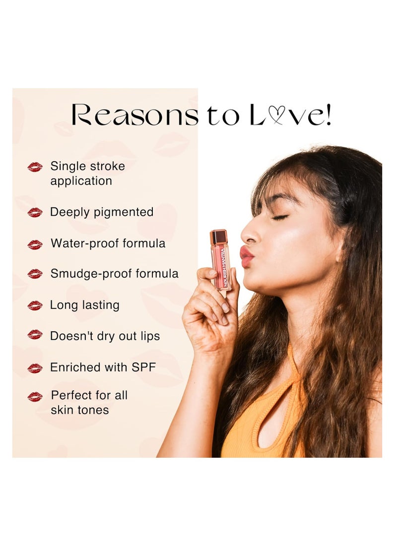 Nourish Mantra’s Natkhat Berry Lipstick 3.5ml  Creamy Matte Liquid Lipstick with SPF Water Proof Smudge Proof Transfer Proof Long Lasting Suits All Skin Tones