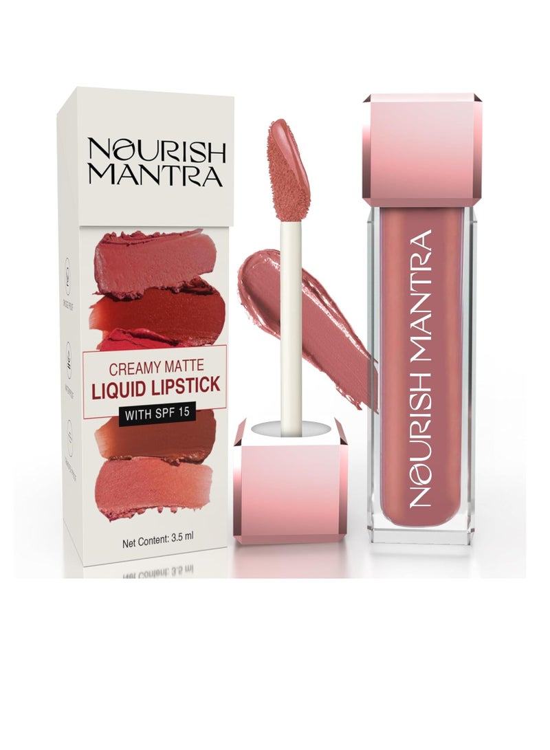 Nourish Mantra’s Natkhat Berry Lipstick 3.5ml  Creamy Matte Liquid Lipstick with SPF Water Proof Smudge Proof Transfer Proof Long Lasting Suits All Skin Tones