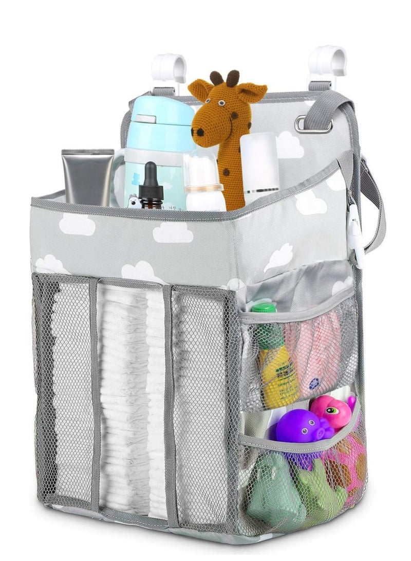 Nursery Organisers Crib Nappy Organiser Hanging Diaper Caddy Stacker Organizer Holder Beside Storage Bag for Toys Diaper Nappies Towels Clothes