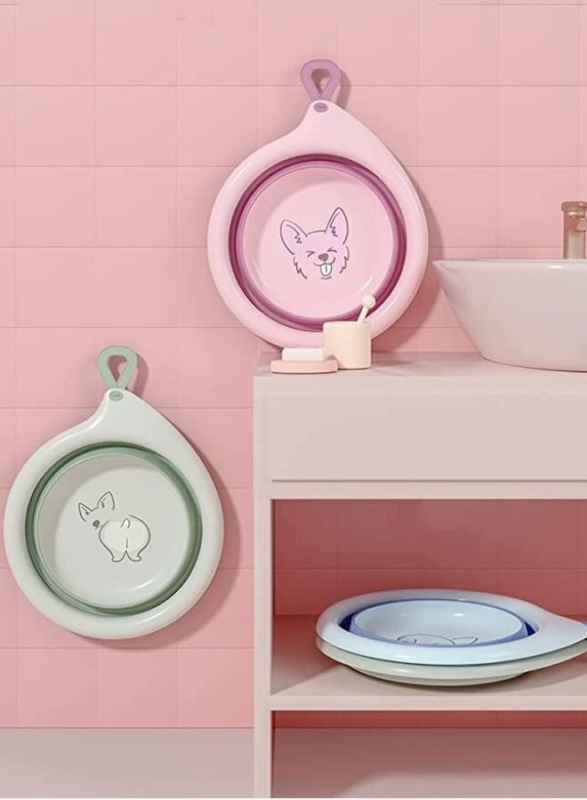Expandable & Foldable Bath Tub Folding Basin Silicone Basin Portable Children Washing Face Foot Tubs Collapsible Washbasin 3L Set of 3