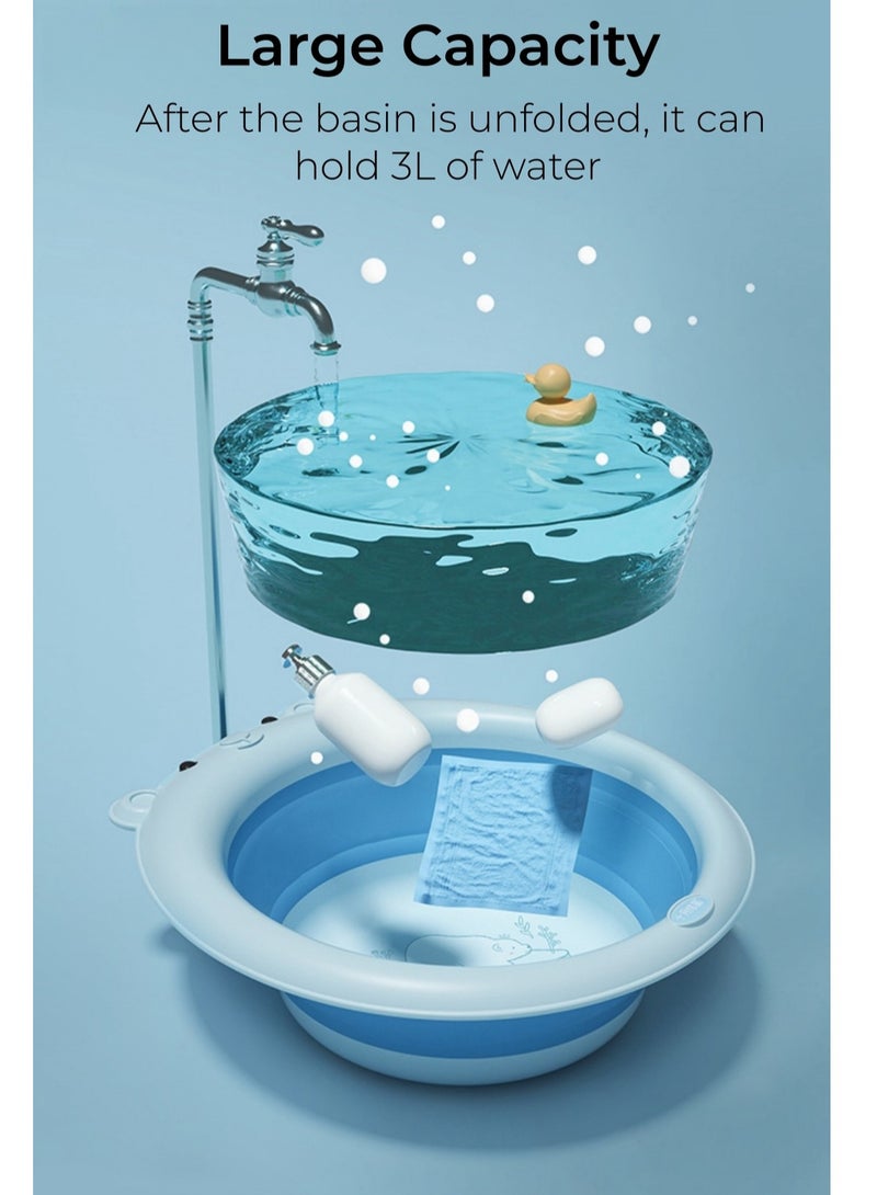 Expandable & Foldable Bath Tub Folding Basin Silicone Basin Portable Children Washing Face Foot Tubs Collapsible Washbasin 3L Set of 3
