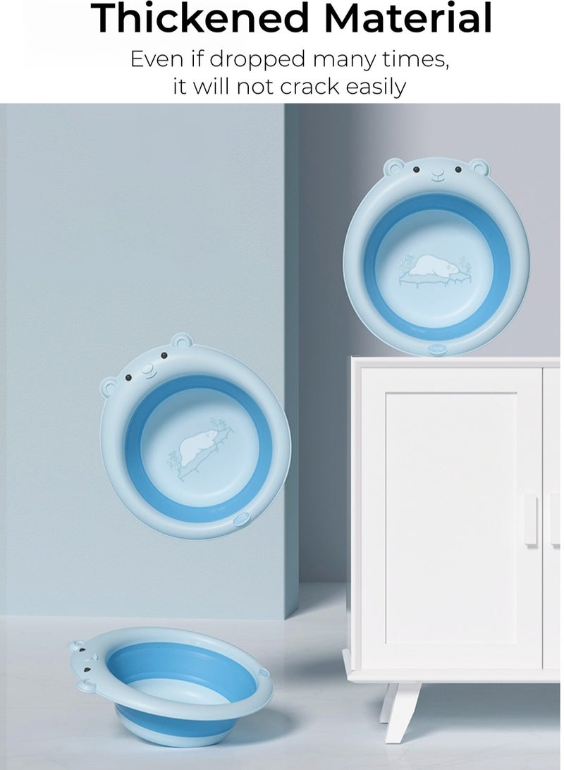 Expandable & Foldable Bath Tub Folding Basin Silicone Basin Portable Children Washing Face Foot Tubs Collapsible Washbasin 3L Set of 3