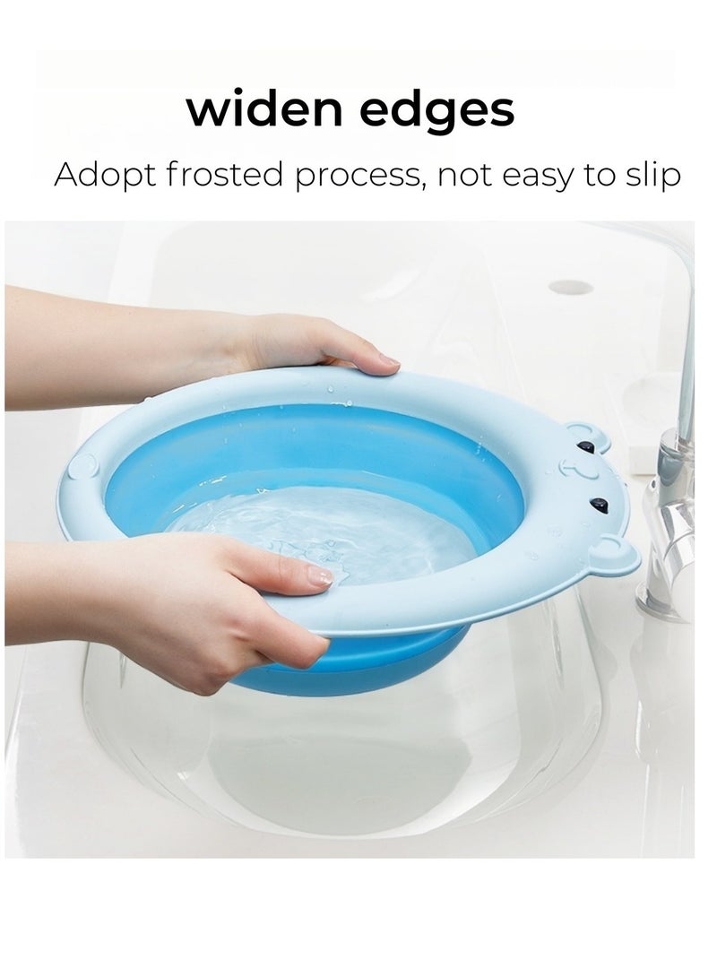 Expandable & Foldable Bath Tub Folding Basin Silicone Basin Portable Children Washing Face Foot Tubs Collapsible Washbasin 3L Set of 3