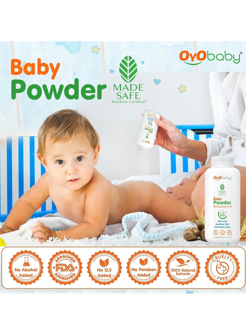 OYO BABY Gentle Baby Talc Free Powder For New Born Baby  Soothes and Refreshes Skin Baby Powder  200 GR