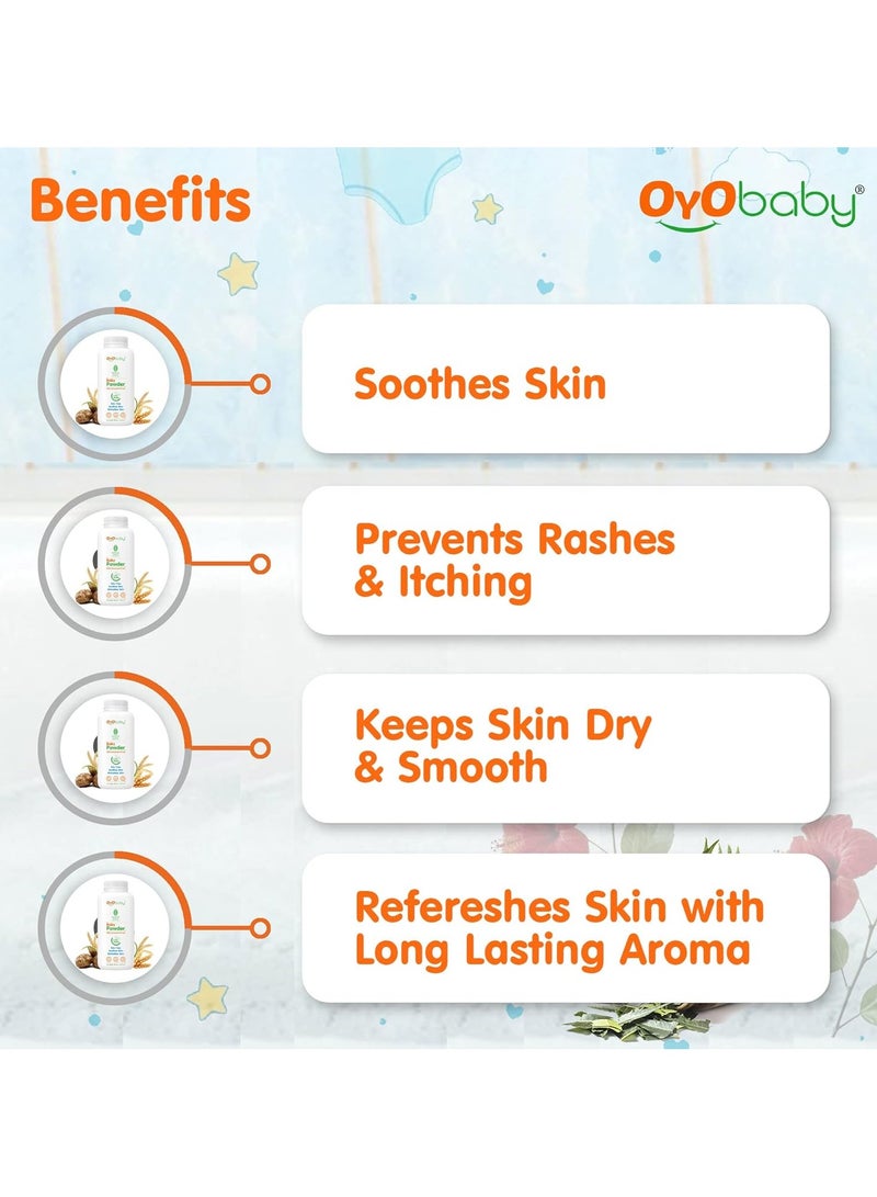 OYO BABY Gentle Baby Talc Free Powder For New Born Baby  Soothes and Refreshes Skin Baby Powder  200 GR