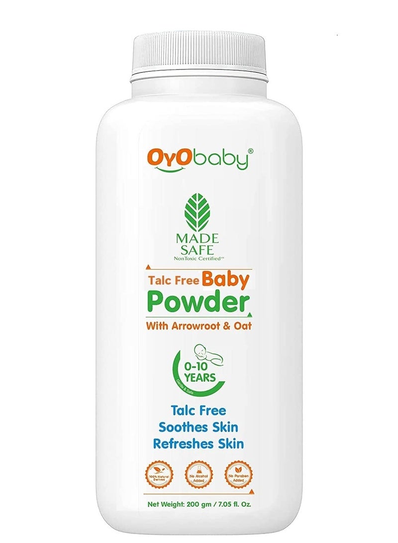 OYO BABY Gentle Baby Talc Free Powder For New Born Baby  Soothes and Refreshes Skin Baby Powder  200 GR