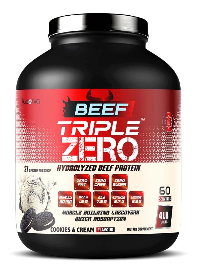 Beef Triple Zero Hydrolyzed, Cookies&Cream, 4 LB,