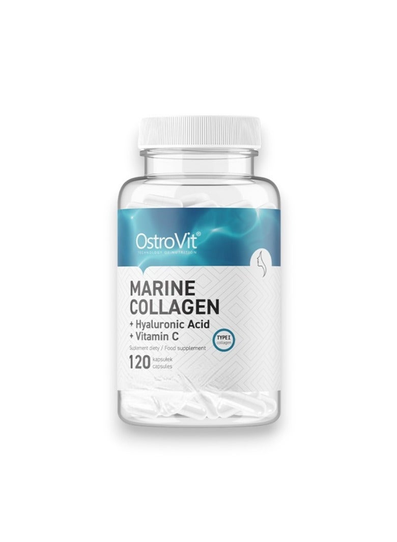 Marine Collagen + Hyaluronic Acid + Vitamin C, 120 Capsules