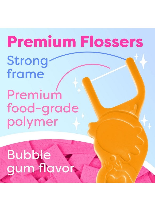 Kids Flossers 4 Pack (200 Total) Kids Floss Picks Flossers Kids Floss For Kids Cute Animal Shapes Glides Easy Between Teeth Flosser Helps Prevent Tooth Decay & Gum Disease Bubble Gum Flavored