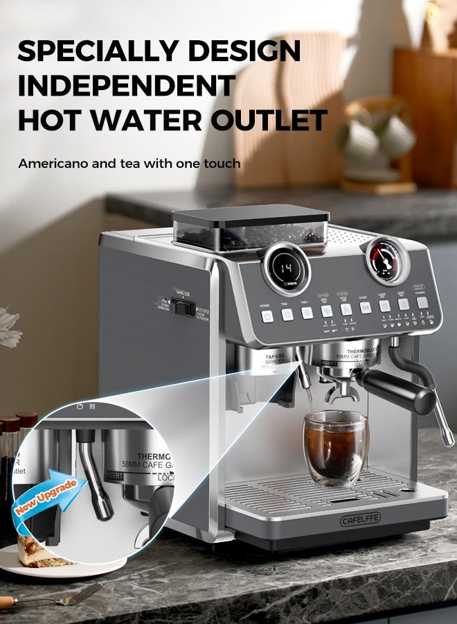 Barista Espresso Machine With Double Boilers And Double Pumps Household And Commercial Dual Use Espresso Coffee Maker With Grinder All-In-One 2.5L