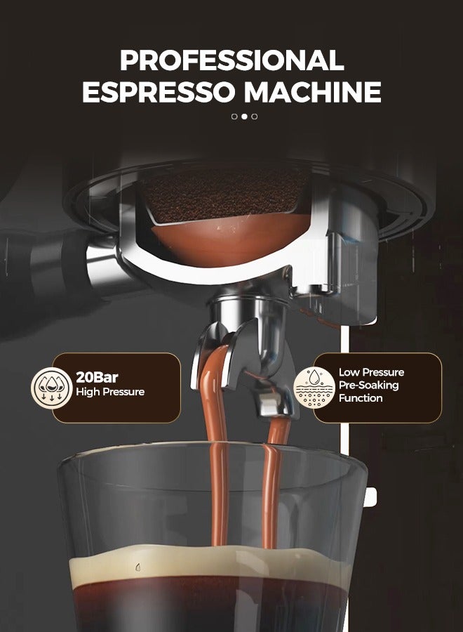 Barista Espresso Machine With Double Boilers And Double Pumps Household And Commercial Dual Use Espresso Coffee Maker With Grinder All-In-One 2.5L