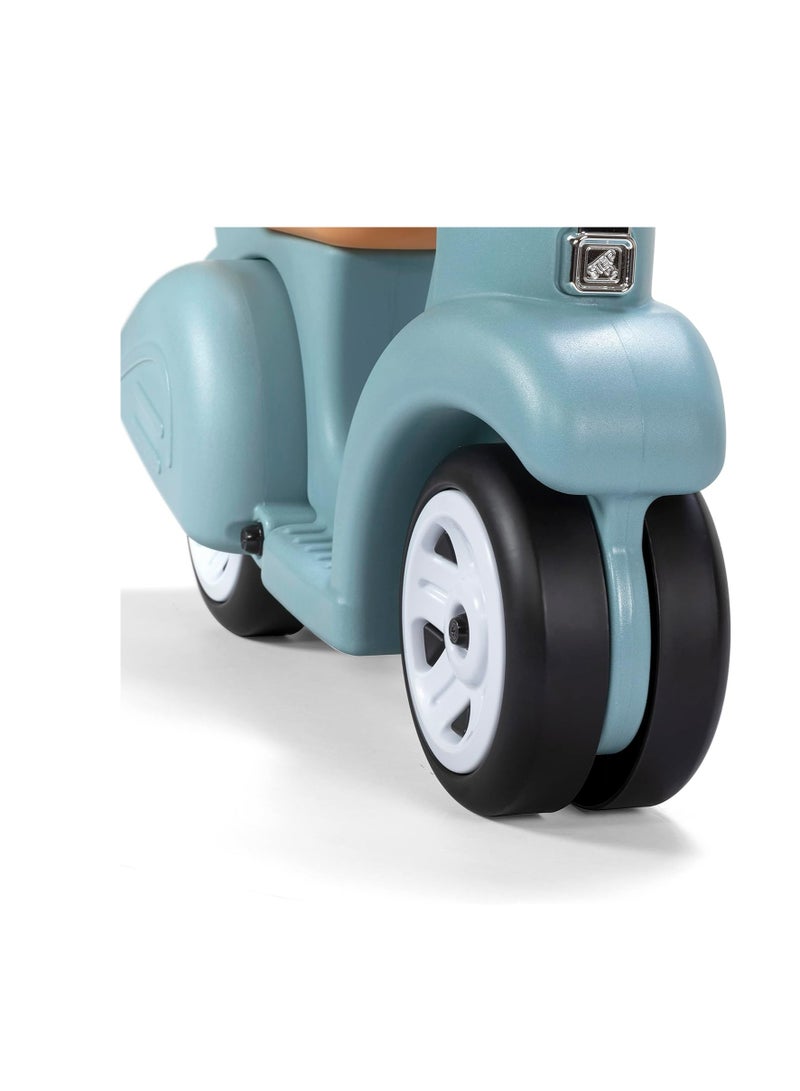 Kids Ride Along Scooter, Single Seater Easy to Store Ride On Toy with Rear Storage Slot, Suitable for Children both Boys and Girls Aged 18m and Above, Blue