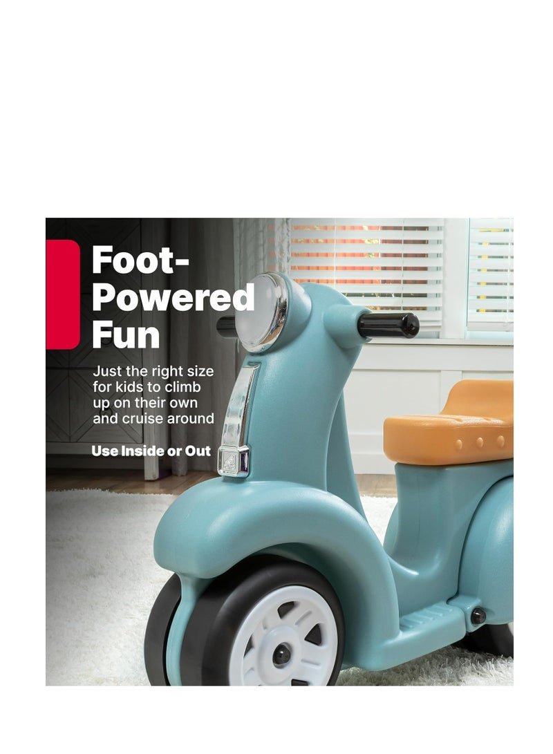 Kids Ride Along Scooter, Single Seater Easy to Store Ride On Toy with Rear Storage Slot, Suitable for Children both Boys and Girls Aged 18m and Above, Blue