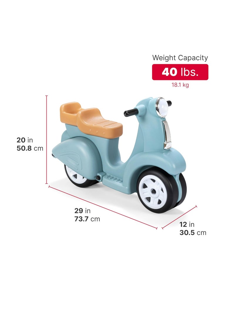 Kids Ride Along Scooter, Single Seater Easy to Store Ride On Toy with Rear Storage Slot, Suitable for Children both Boys and Girls Aged 18m and Above, Blue