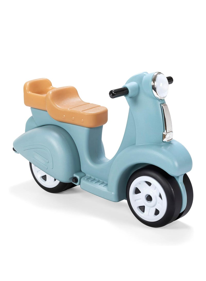 Kids Ride Along Scooter, Single Seater Easy to Store Ride On Toy with Rear Storage Slot, Suitable for Children both Boys and Girls Aged 18m and Above, Blue