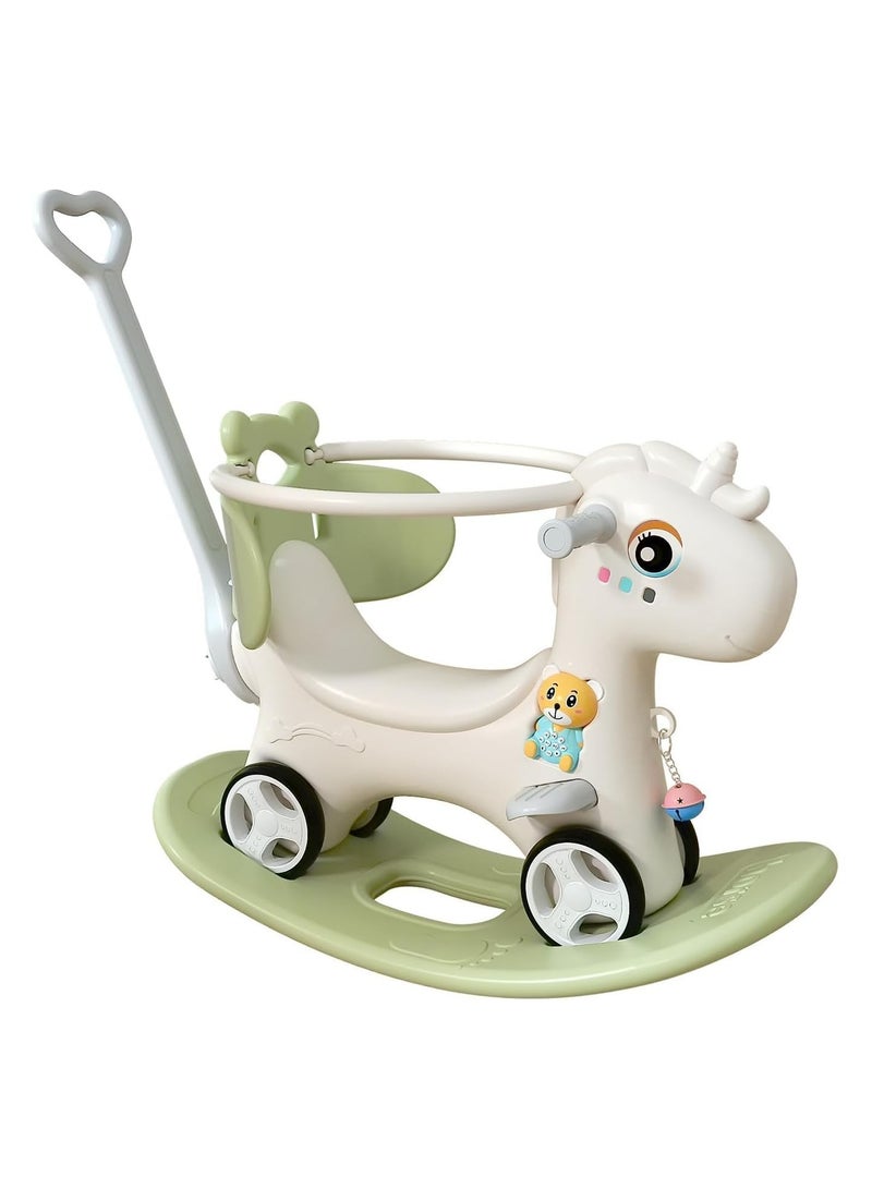 4 in 1 Rocking Horse, Baby Balance Bike Ride On Toys for Toddler 1-3, Rocker Toy for Kid, Toddler Ride Animal Indoor/Outdoor, Boy&Girl Rocking Animal, Infant Ride Toy, Birthday Gift