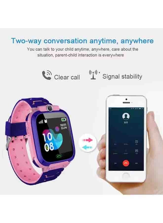 Children's Smartwatch LBS Tracker Intelligent Watch with Call SOS Voice Chat Digital Camera Game SmartWatch for Children Boys Girls Student With Large Touch Screen for Children Birthday Gifts Pink