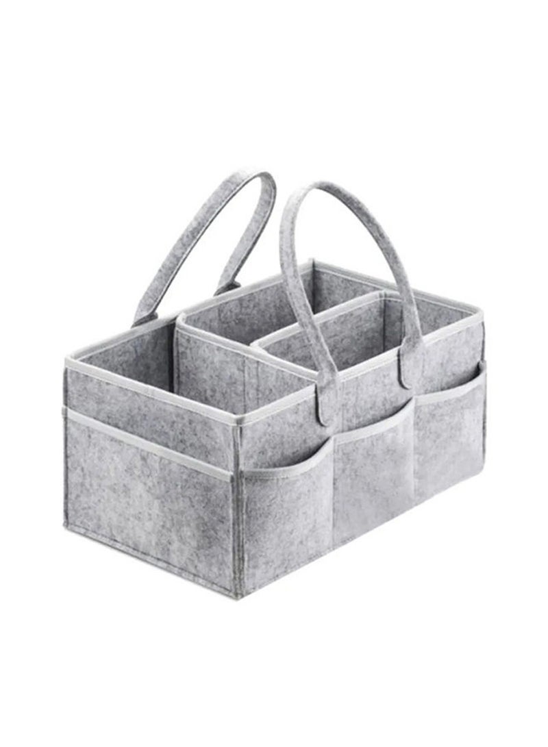 Foldable, Portable Printed Baby Diaper Caddy Storage Organizers - Grey