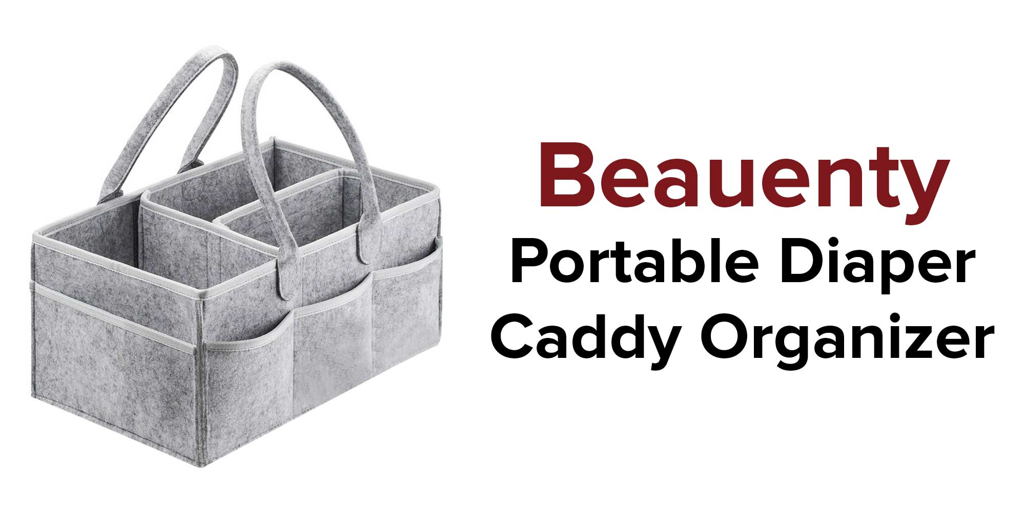 Foldable, Portable Printed Baby Diaper Caddy Storage Organizers - Grey