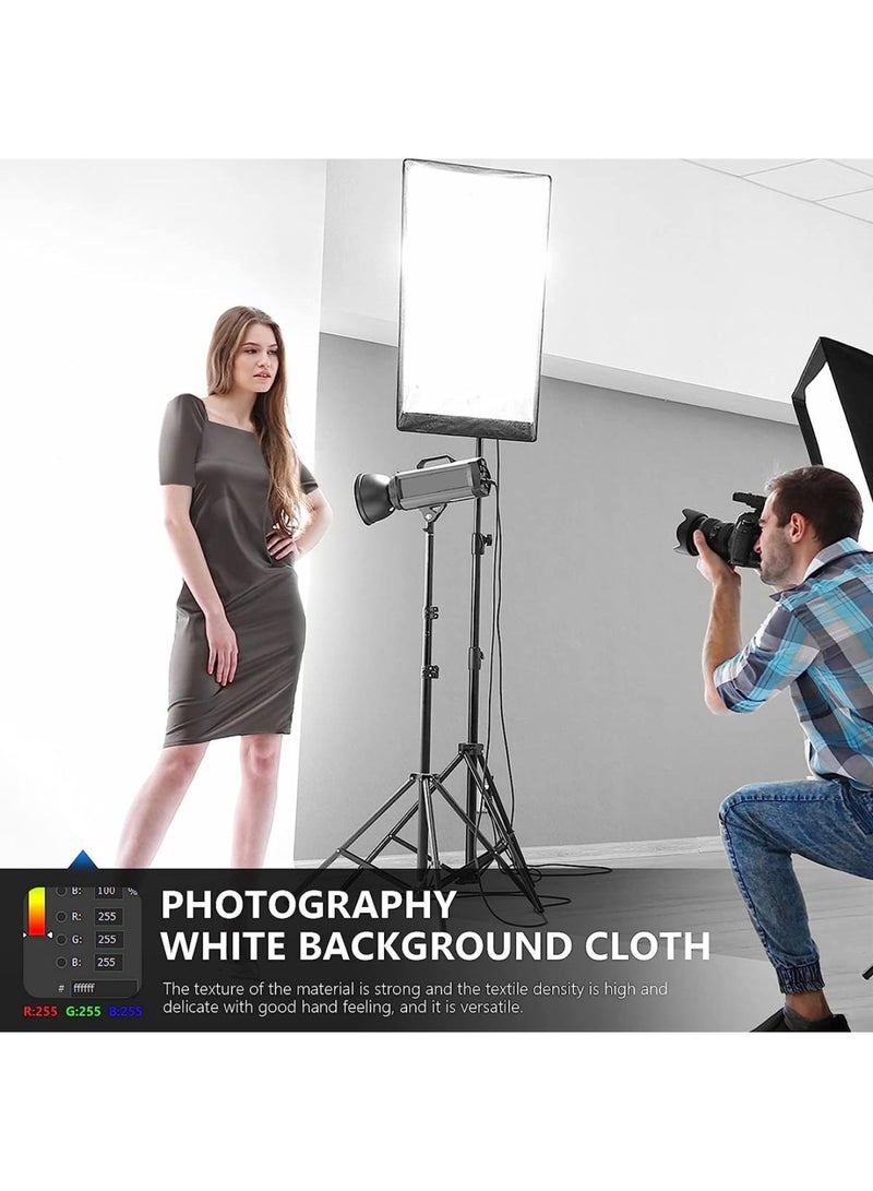 9 x 13 feet 2.8 x 4 meters Photography Background Photo Video Studio Polyester Backdrop Background Screen Backdrop Stand Not Included White