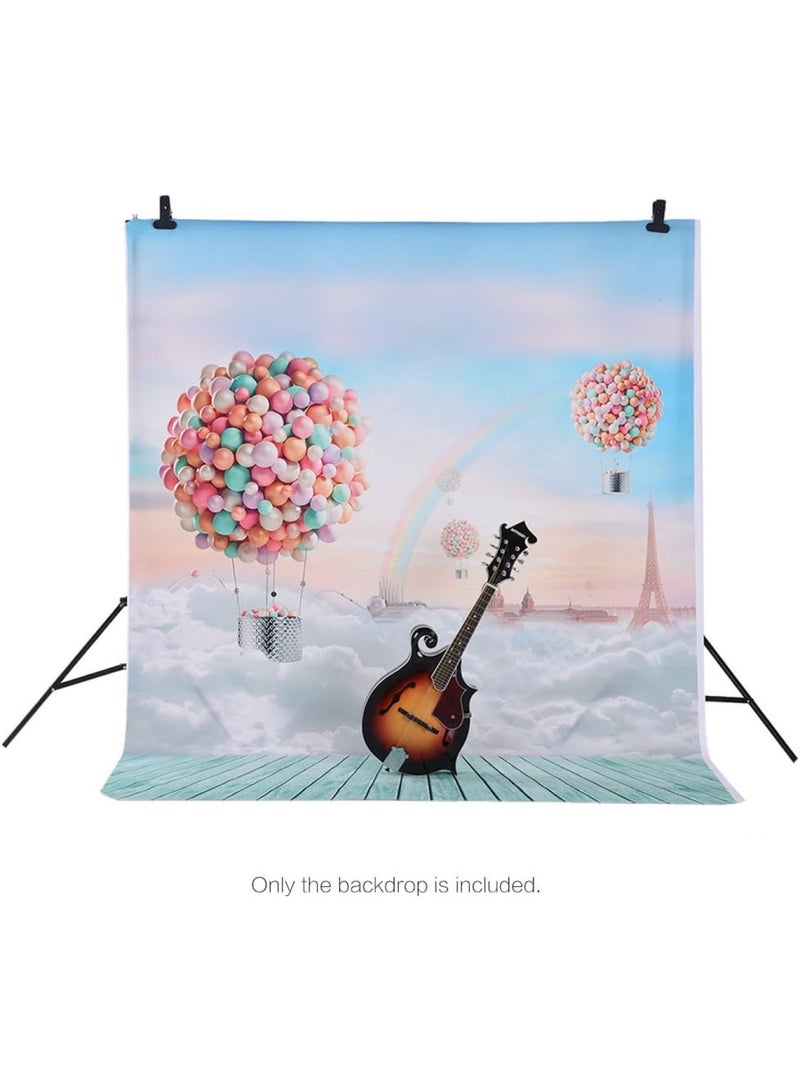 1.5 x 2m Photography Background Backdrop Balloons Rainbow Blue Sky Pattern