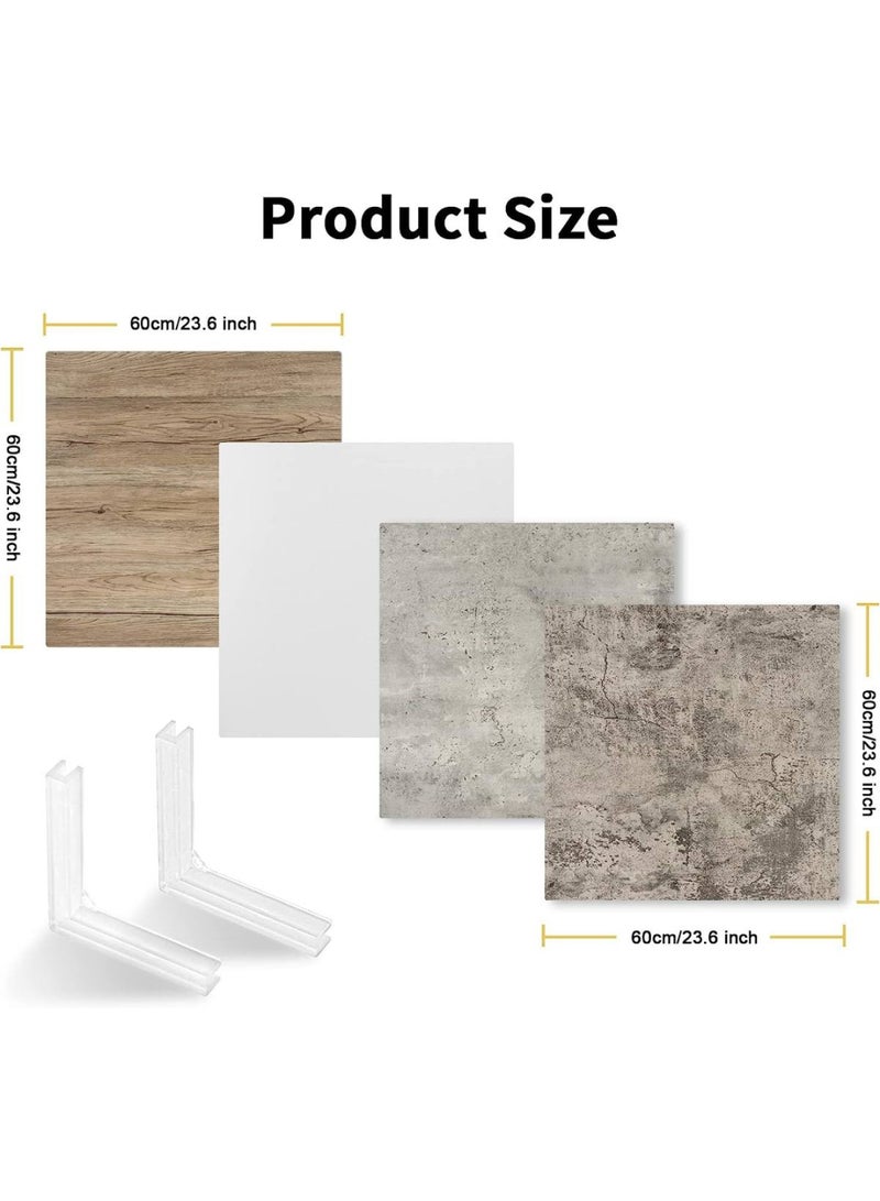 2x2ft Photo Backdrop Boards Kit 2 in 1 Flat Lay Background Board for Food Product Photography Tabletop Props Realistic Surface Cement & Wood Texture -2Pack 4Graph 1