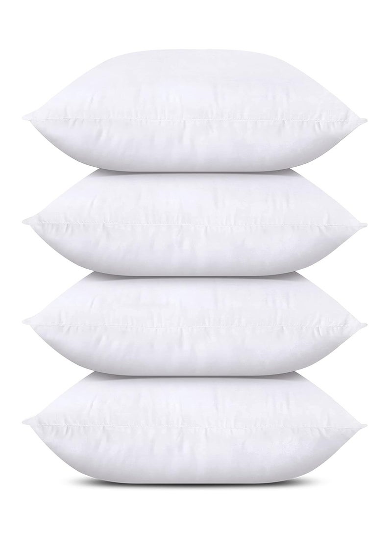 Utopia Bedding Throw Pillows (Set of 4, White), 18 x 18 Inches Pillows for Sofa, Bed and Couch Decorative Stuffer Pillows