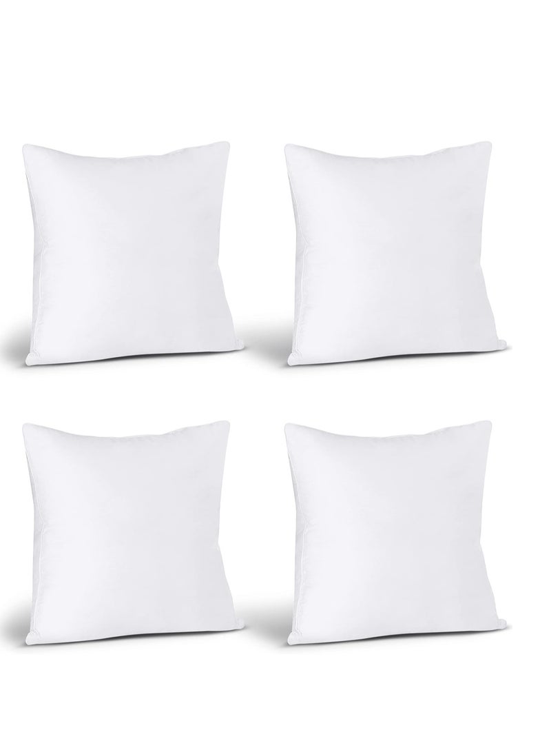 Utopia Bedding Throw Pillows (Set of 4, White), 18 x 18 Inches Pillows for Sofa, Bed and Couch Decorative Stuffer Pillows