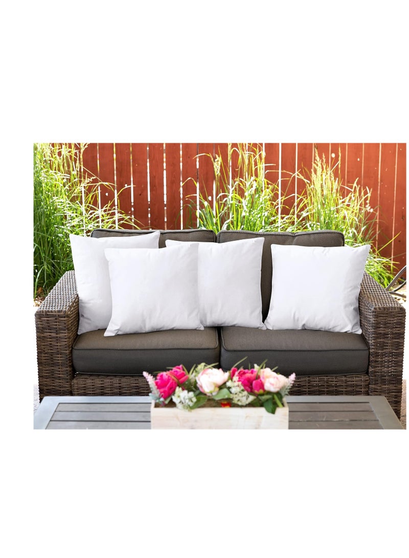 Utopia Bedding Throw Pillows (Set of 4, White), 18 x 18 Inches Pillows for Sofa, Bed and Couch Decorative Stuffer Pillows